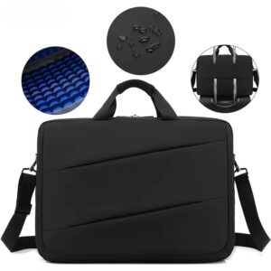 Striped Business Briefcase with Shockproof 17.3-Inch Laptop Sleeve