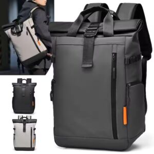 Expandable Roll Top Travel Backpack with Padded Laptop Sleeve - Image 2