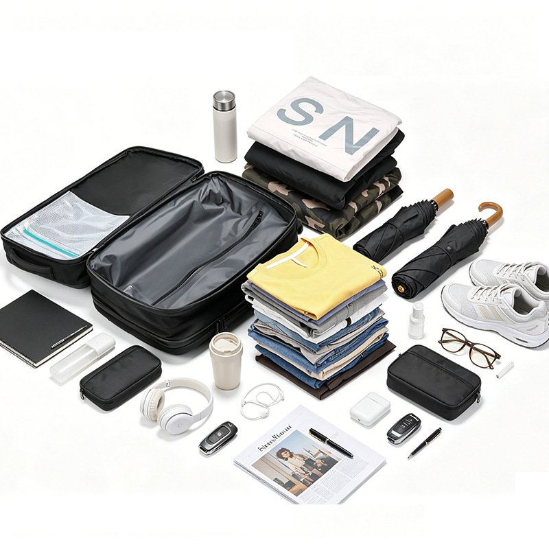 Pump-Free Vacuum Compression Airbag Backpack for Air Travel
