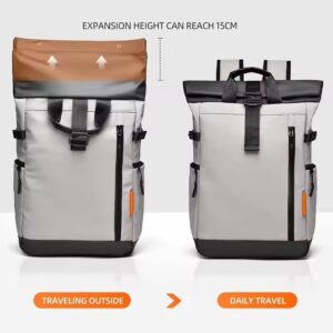 Expandable Roll Top Travel Backpack with Padded Laptop Sleeve - Image 4