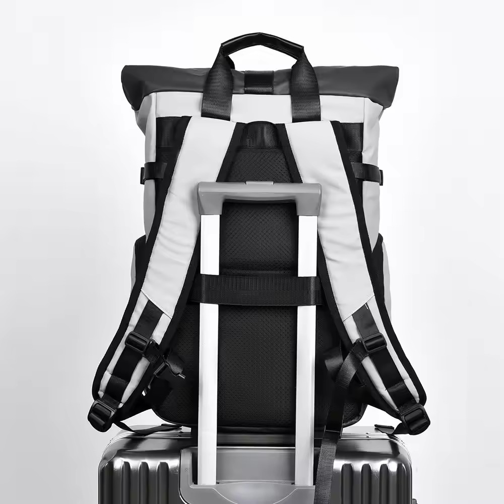 Expandable Roll Top Travel Backpack with Padded Laptop Sleeve