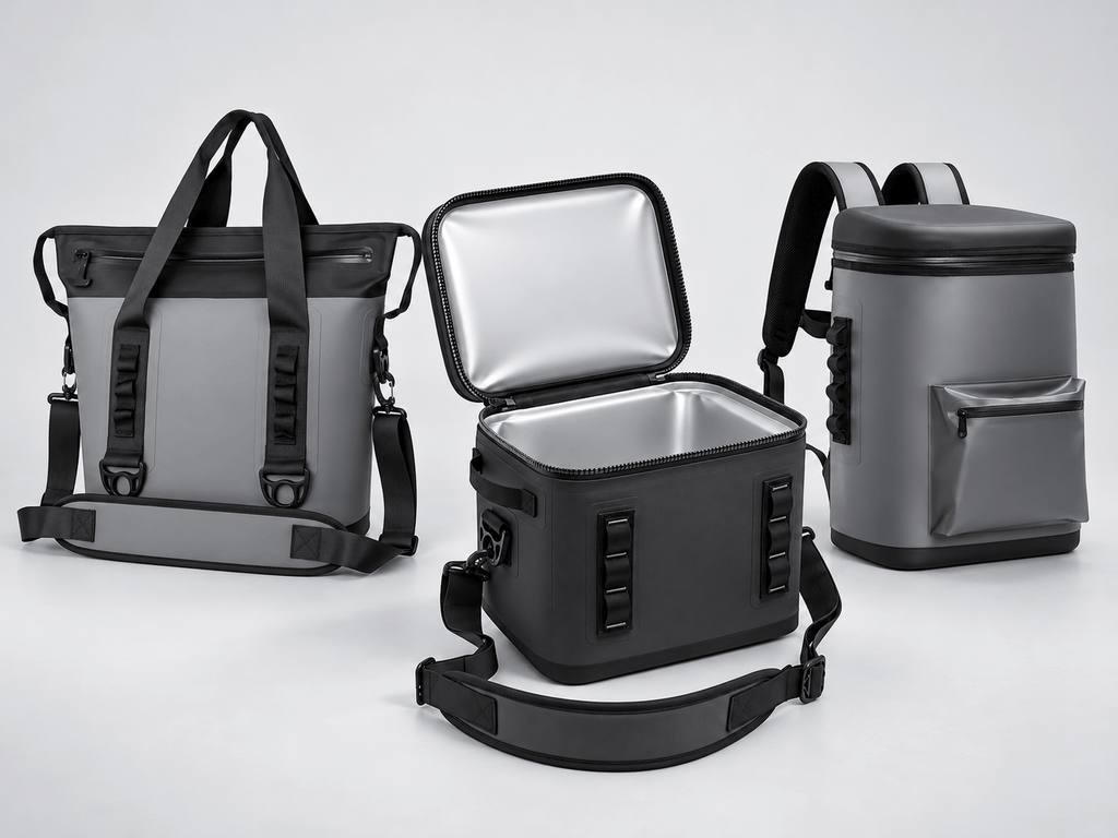 Leakproof cooler bag range in welded TPU tote cooler, handheld box cooler and cooler backpack with airtight zippers