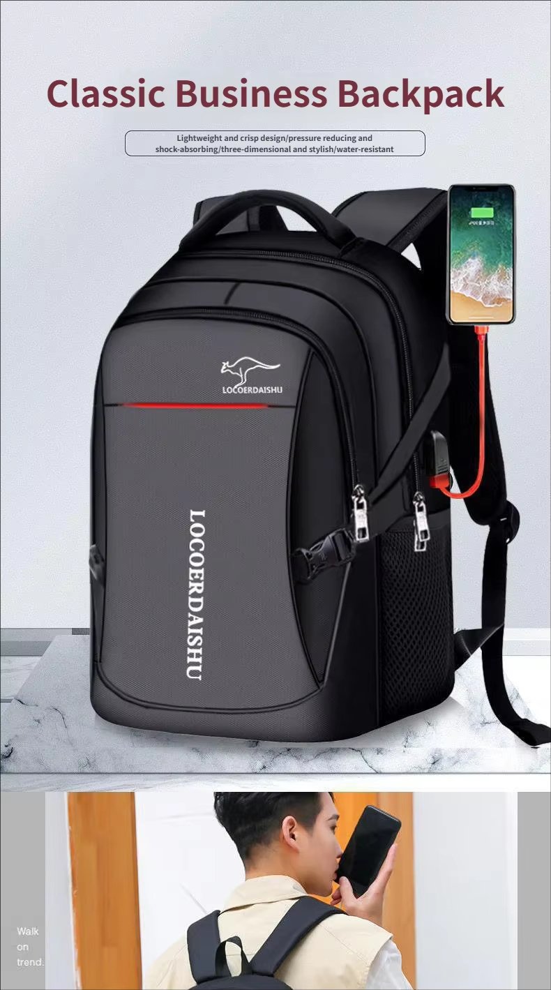 Water-Resistant Large Capacity USB Modern Travel Oxford Laptop Backpack product detail