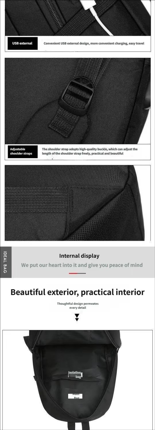 Water-Resistant Large Capacity USB Modern Travel Oxford Laptop Backpack product detail