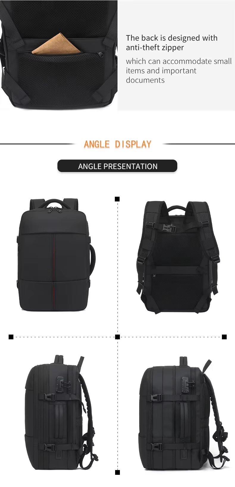 Anti-Theft Water-Resistant Large Capacity Business Travel Oxford Vacuum Backpack product detail