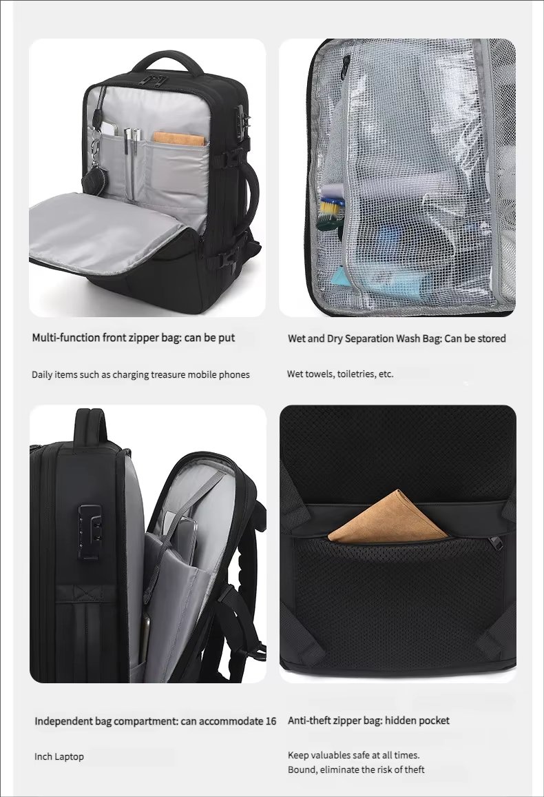 Water-Resistant Large Capacity Expandable Business Travel Oxford Vacuum Backpack product detail