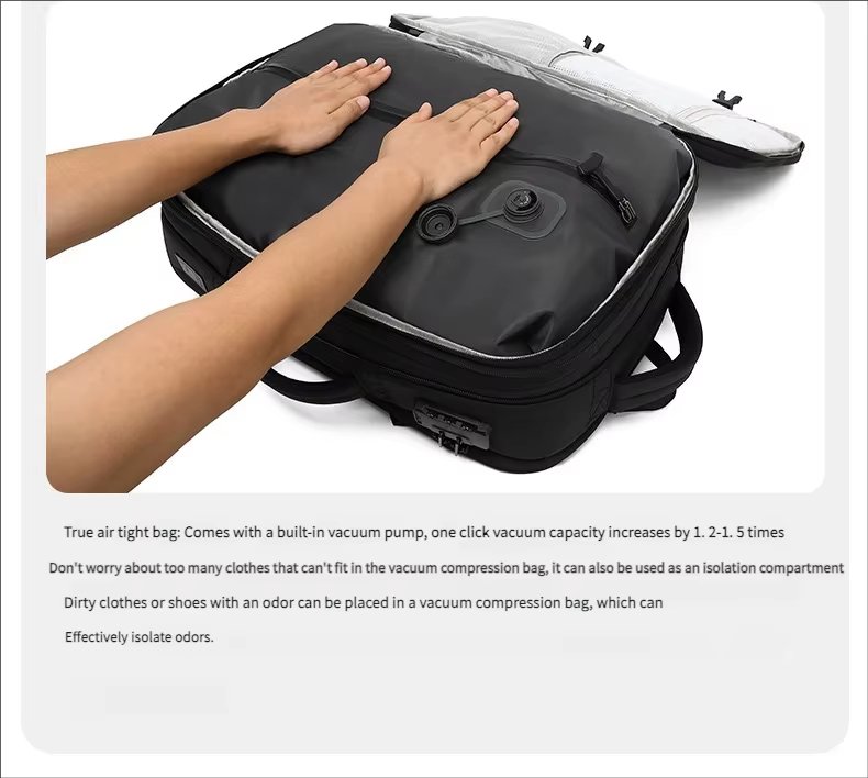 Water-Resistant Large Capacity Expandable Business Travel Oxford Vacuum Backpack product detail