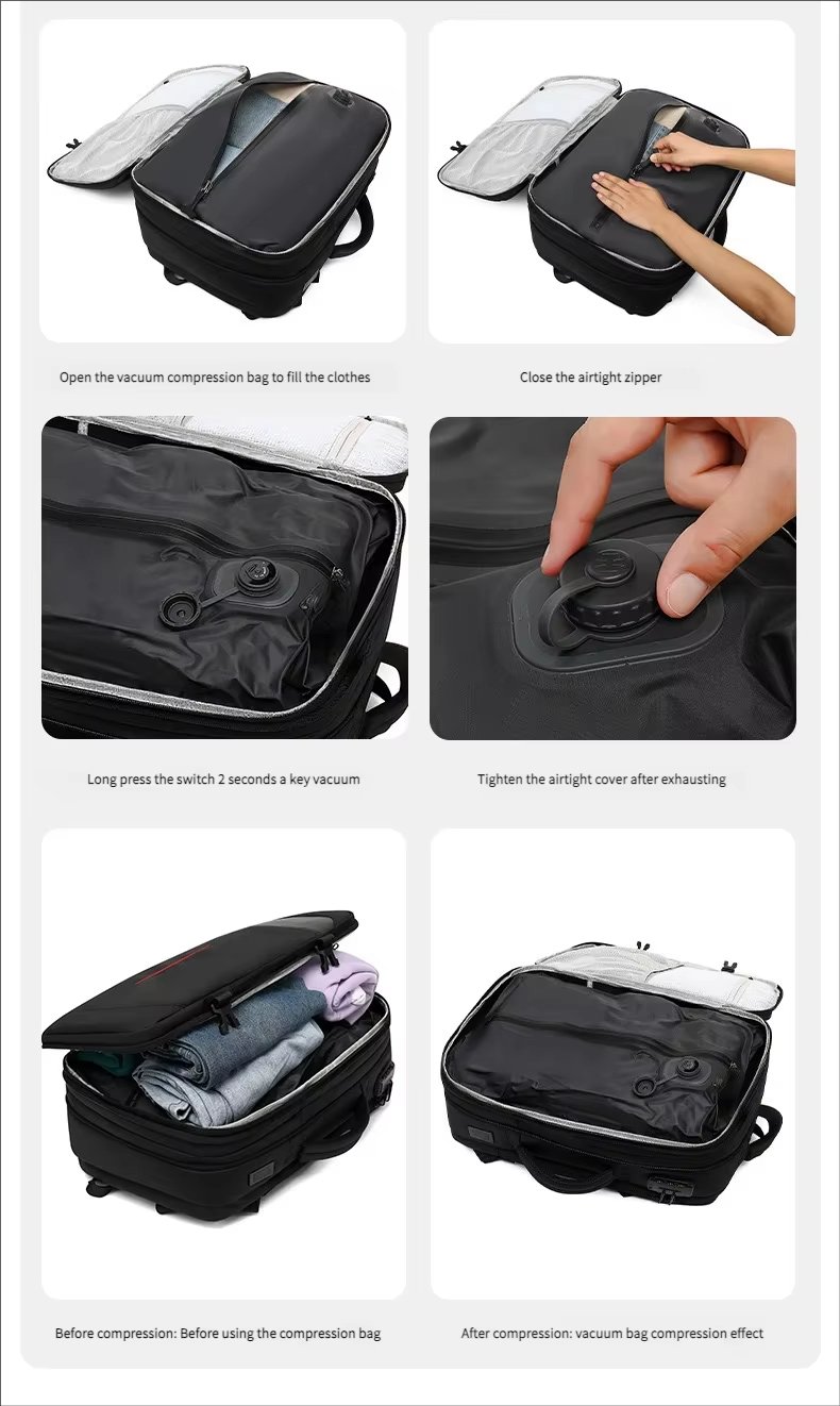 Water-Resistant Large Capacity Expandable Business Travel Oxford Vacuum Backpack product detail