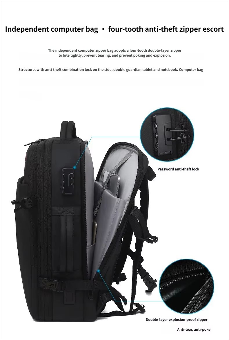 Water-Resistant Large Capacity Expandable Business Travel Oxford Vacuum Backpack product detail