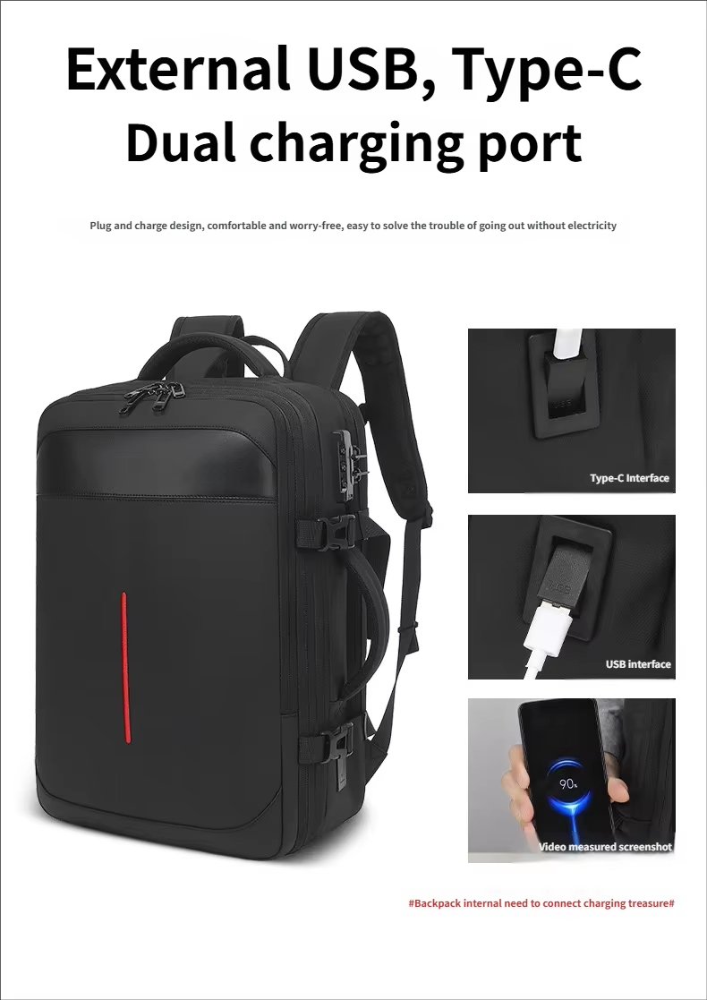 Water-Resistant Large Capacity Expandable Business Travel Oxford Vacuum Backpack product detail