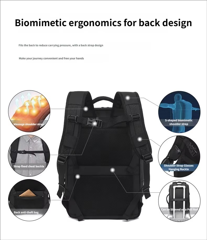 Water-Resistant Large Capacity Expandable Business Travel Oxford Vacuum Backpack product detail