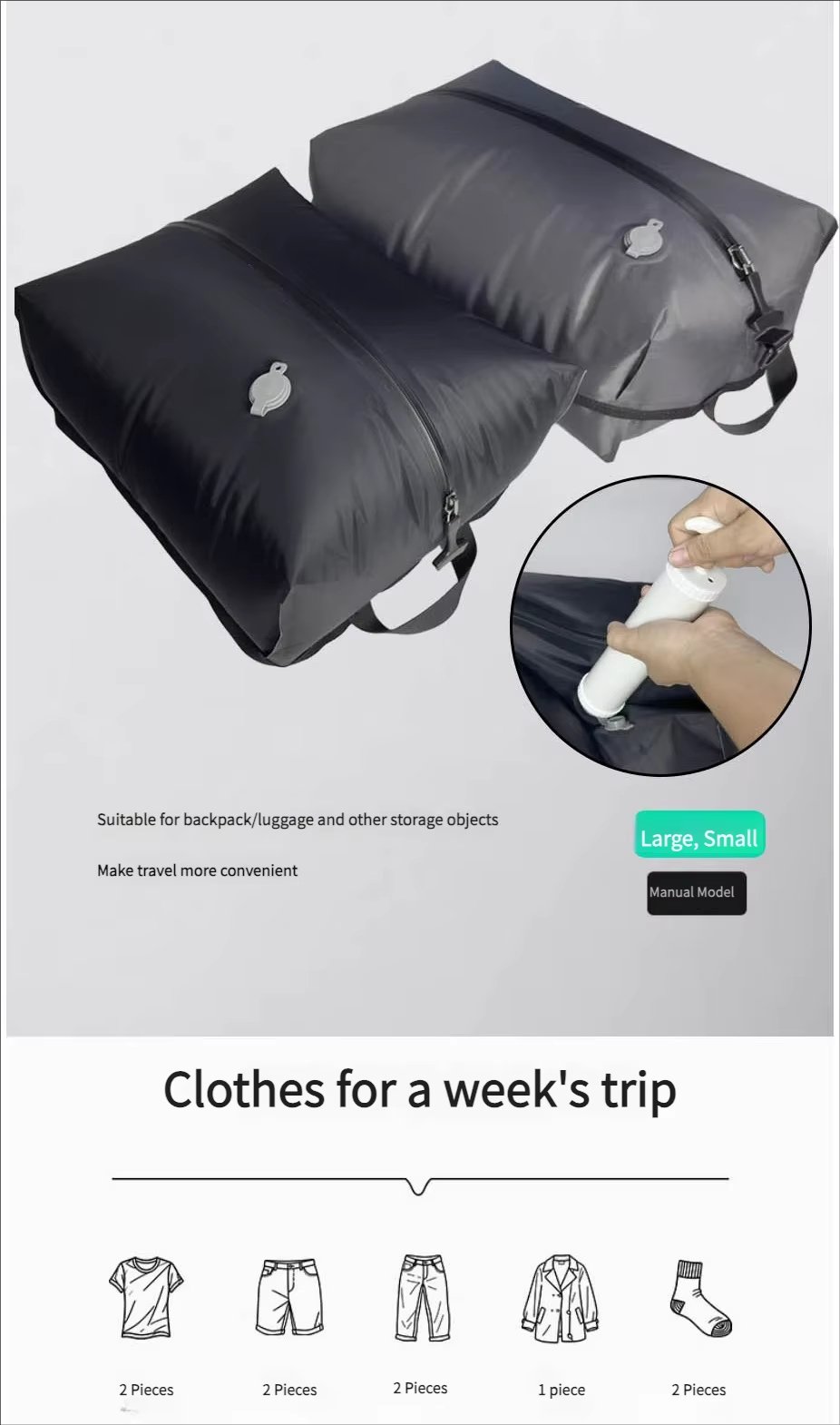 Water-Resistant Large Capacity Business Travel PU Leather Vacuum Backpack product detail
