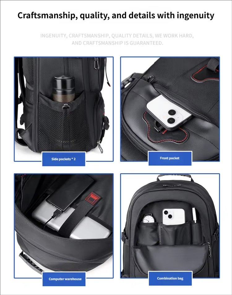 Water-Resistant Large Capacity Expandable Business Travel Oxford Laptop Backpack product detail
