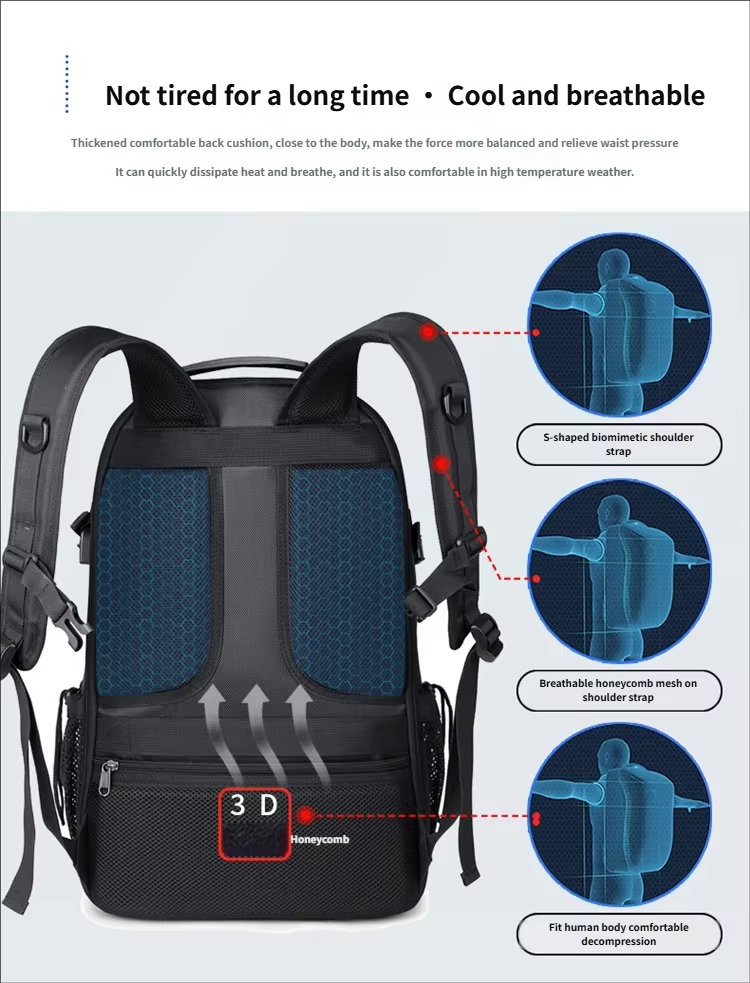 Water-Resistant Large Capacity Expandable Business Travel Oxford Laptop Backpack product detail