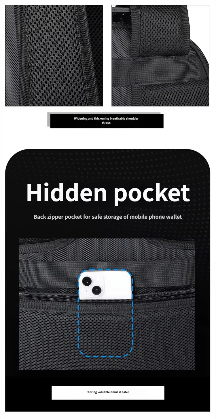 Water-Resistant Large Capacity Expandable Business Travel Oxford Laptop Backpack product detail