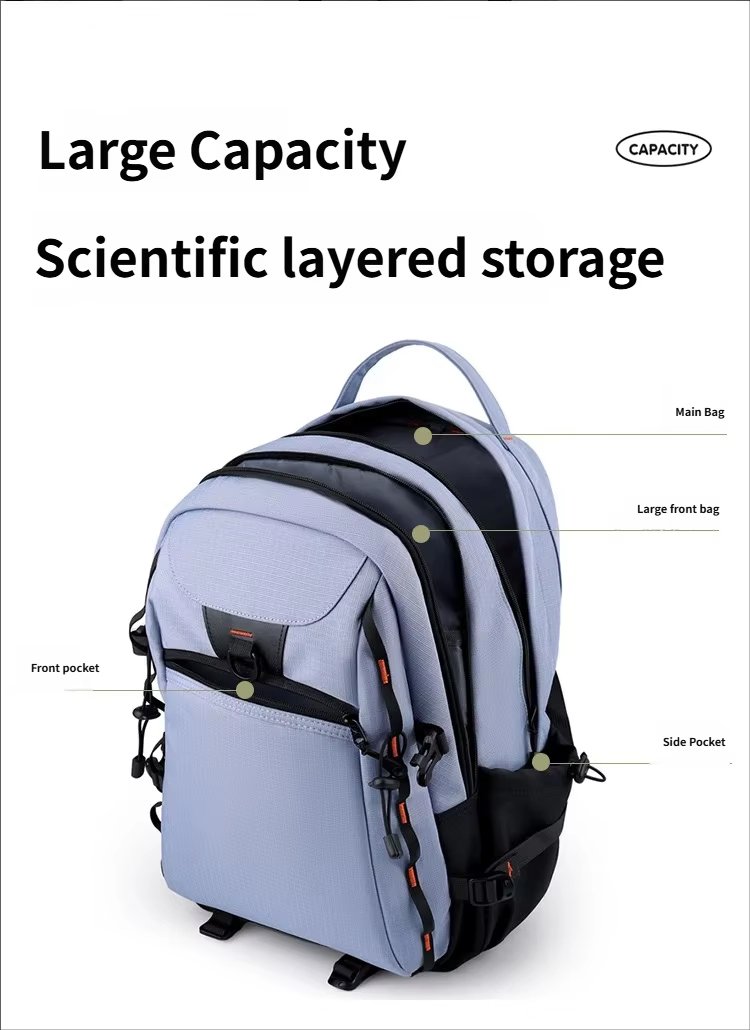 Water-Resistant Large Capacity Modern Outdoor Business Nylon Laptop Backpack product detail