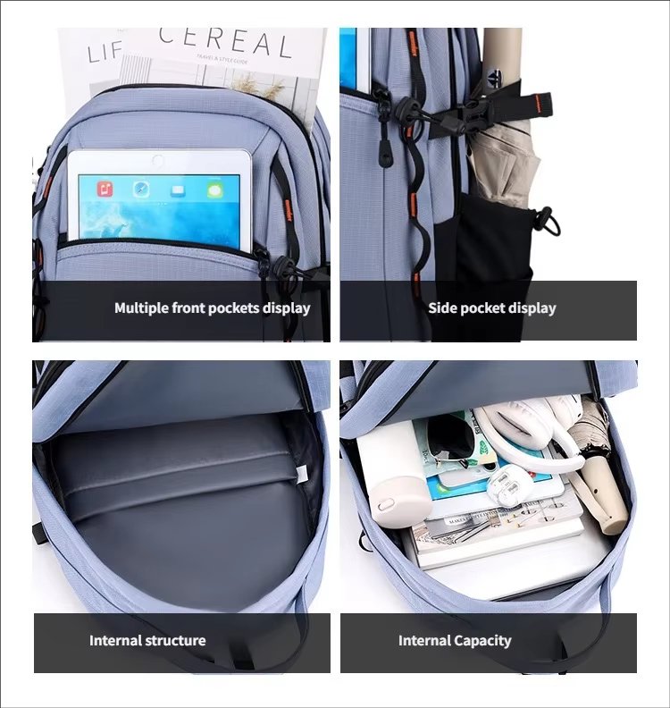 Water-Resistant Large Capacity Modern Outdoor Business Nylon Laptop Backpack product detail
