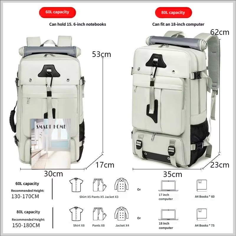 Water-Resistant Large Capacity Expandable Outdoor Travel Nylon Sling Backpack product detail