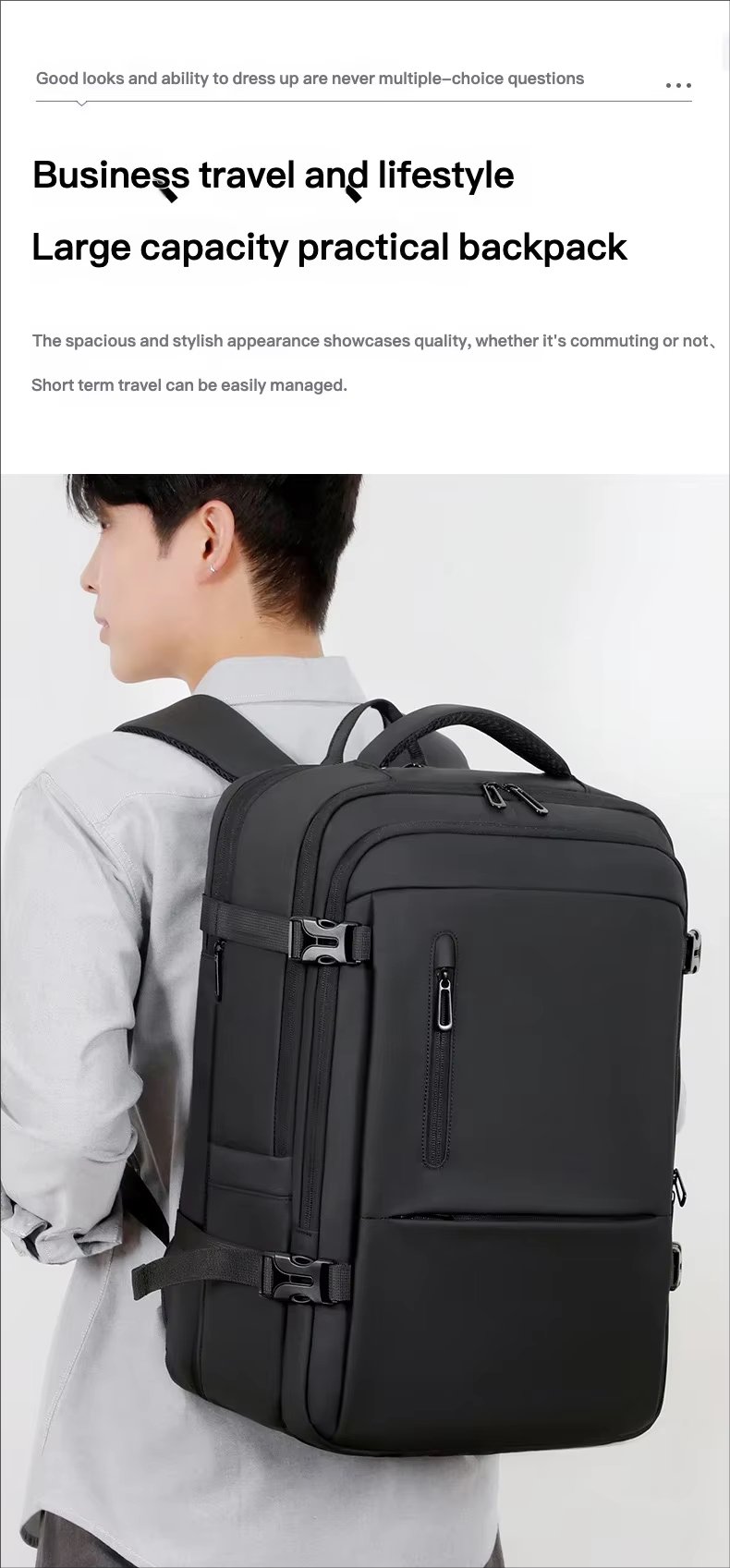 Water-Resistant Expandable Business Travel School Oxford Laptop Backpack product detail