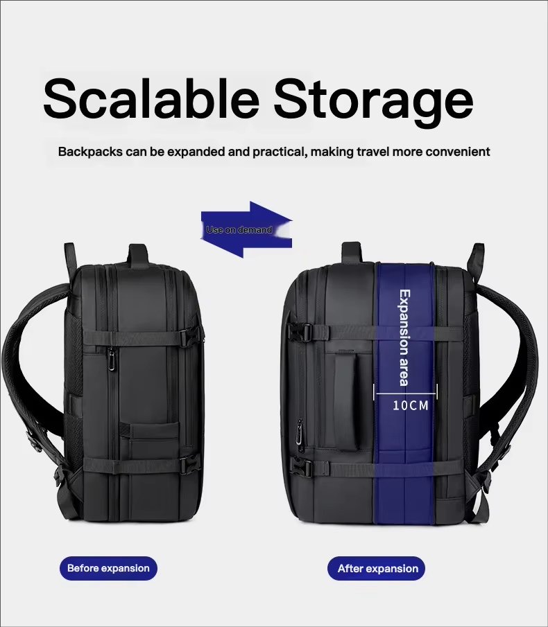Water-Resistant Expandable Business Travel School Oxford Laptop Backpack product detail