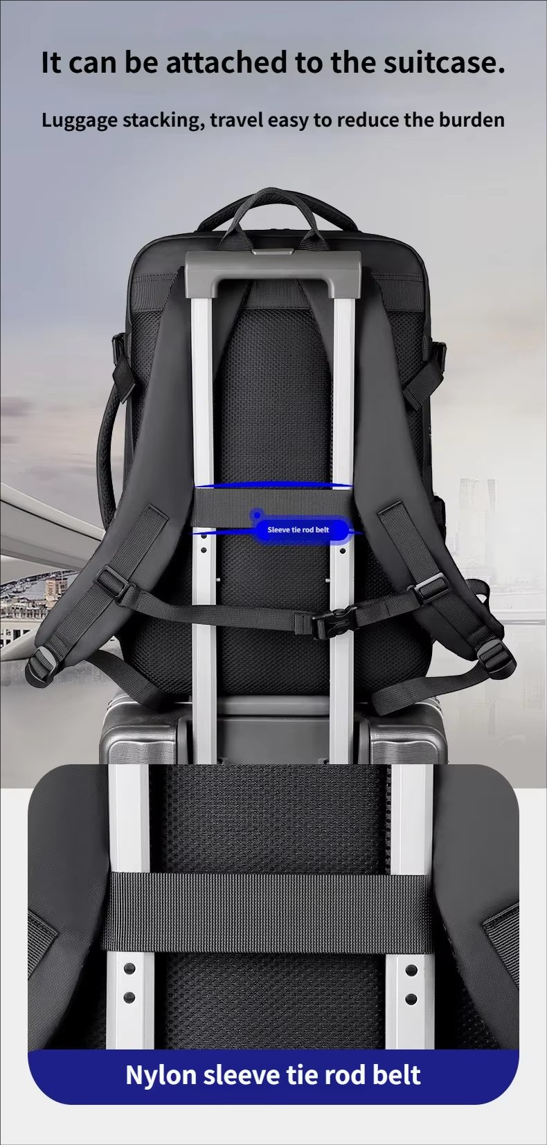 Water-Resistant Expandable Business Travel School Oxford Laptop Backpack product detail