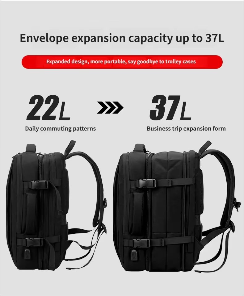 Anti-Theft Water-Resistant Expandable USB Business Oxford Laptop Backpack product detail