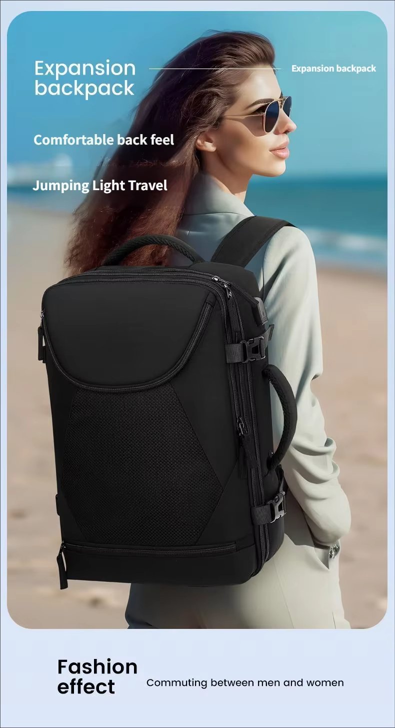 Anti-Theft Expandable Outdoor Business Travel Polyester Laptop Backpack product detail