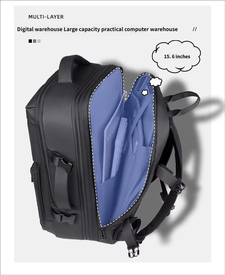 Water-Resistant Expandable Business Travel Oxford Laptop Backpack product detail