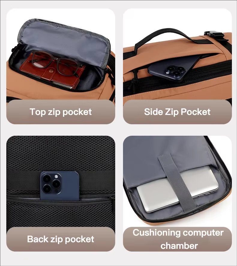Water-Resistant Large Capacity Expandable Modern Business Nylon Laptop Backpack product detail