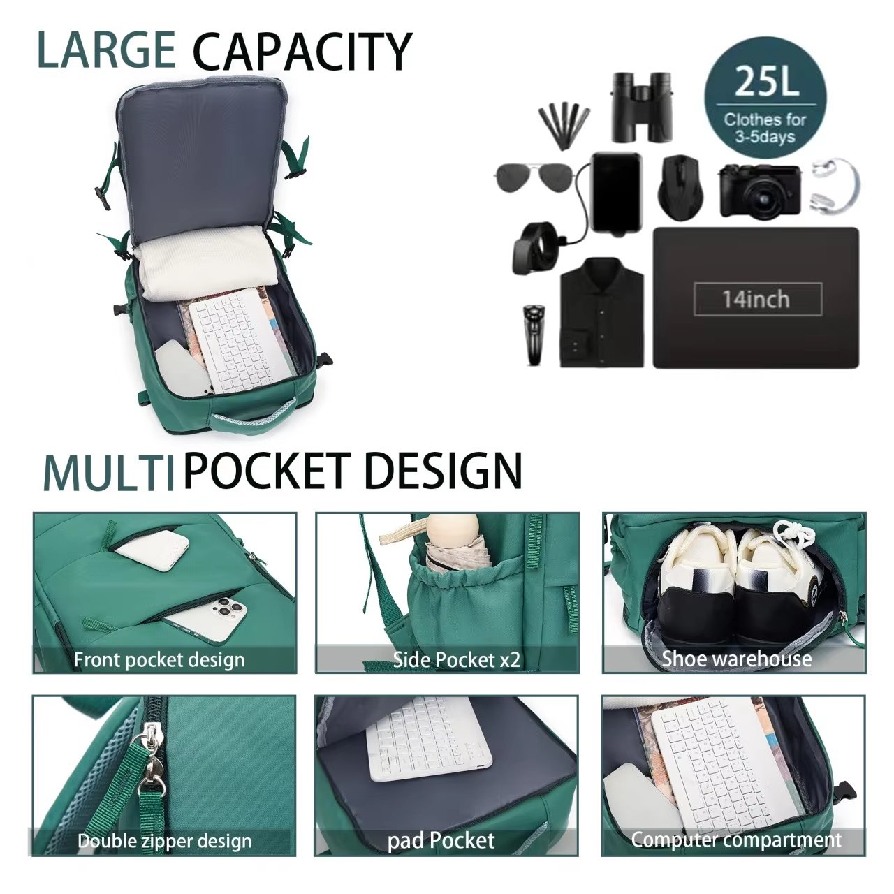 Water-Resistant Large Capacity Travel School Casual Oxford Laptop Backpack product detail