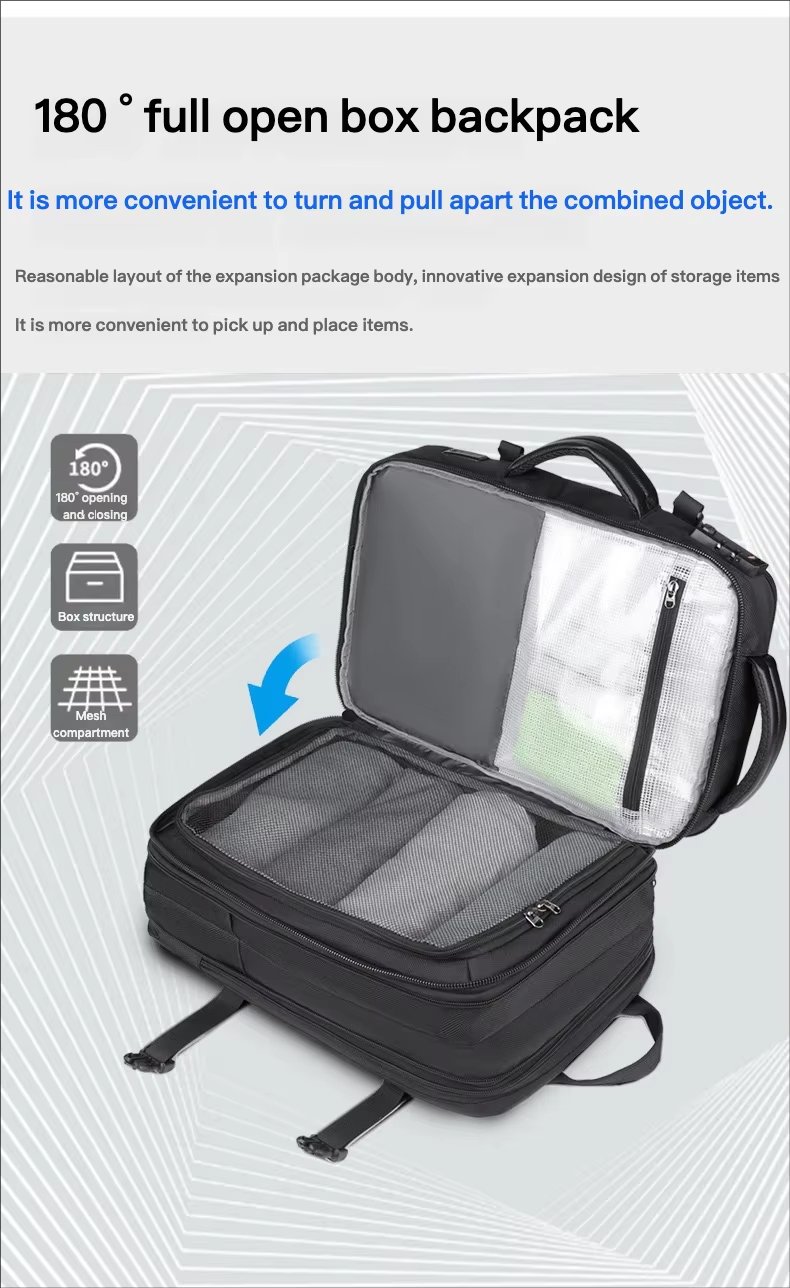 Anti-Theft Large Capacity Expandable Modern Business Oxford Laptop Backpack product detail
