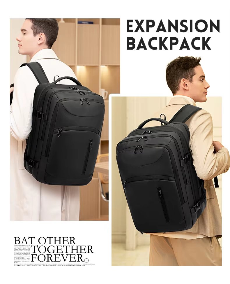 Water-Resistant Large Capacity Expandable USB Business Oxford Laptop Backpack product detail