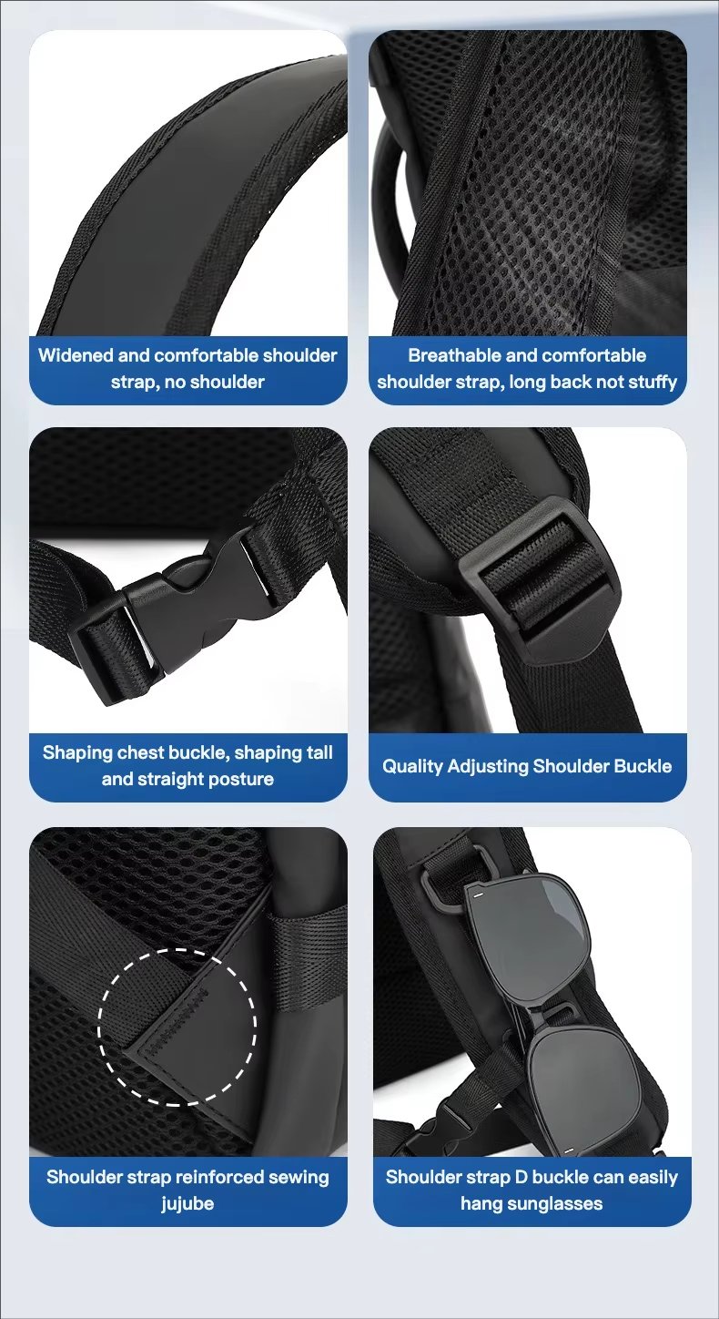 Water-Resistant Large Capacity Expandable USB Business Oxford Laptop Backpack product detail