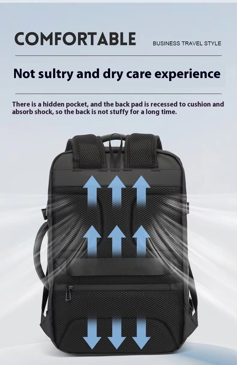 Water-Resistant Large Capacity Expandable USB Business Oxford Laptop Backpack product detail