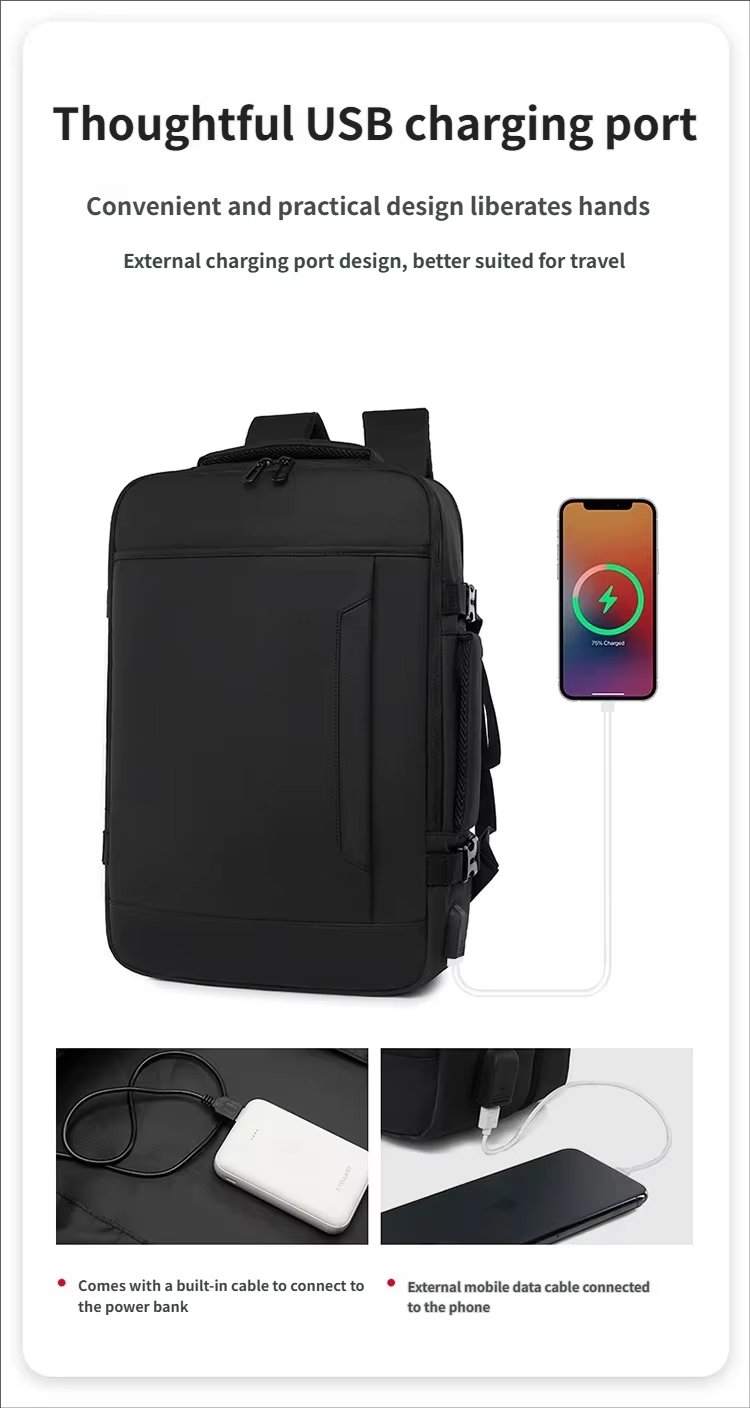 Water-Resistant Large Capacity Expandable Business Travel Oxford Laptop Backpack product detail