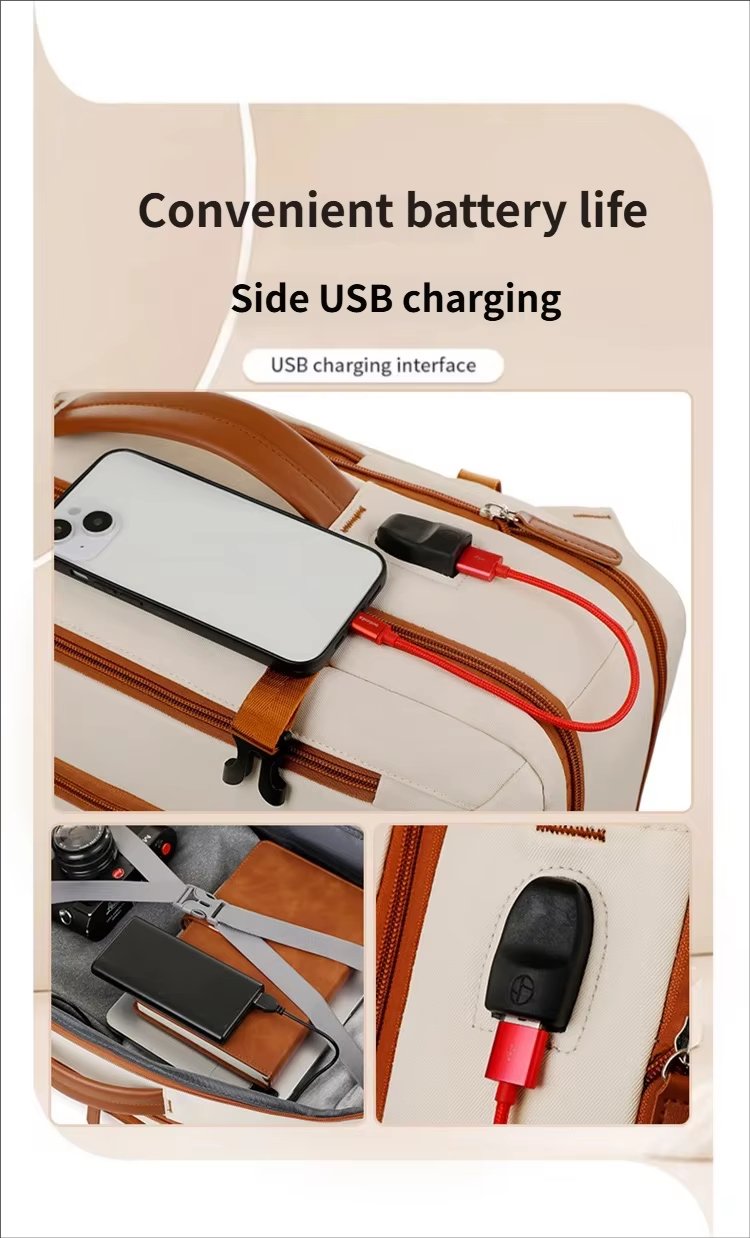 Water-Resistant Large Capacity Expandable Business Travel Oxford Laptop Backpack product detail