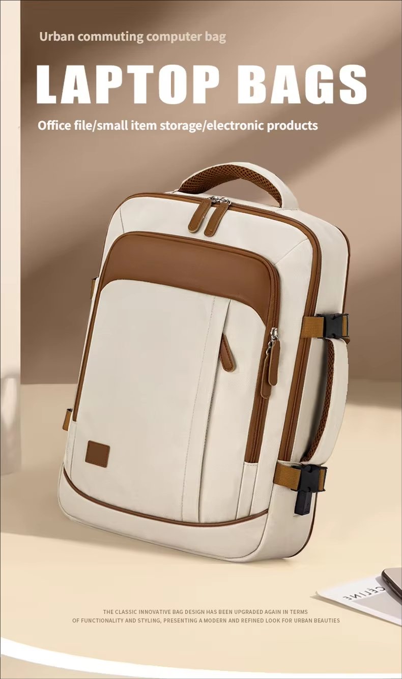 Water-Resistant Large Capacity Expandable Business Travel Nylon Laptop Backpack product detail