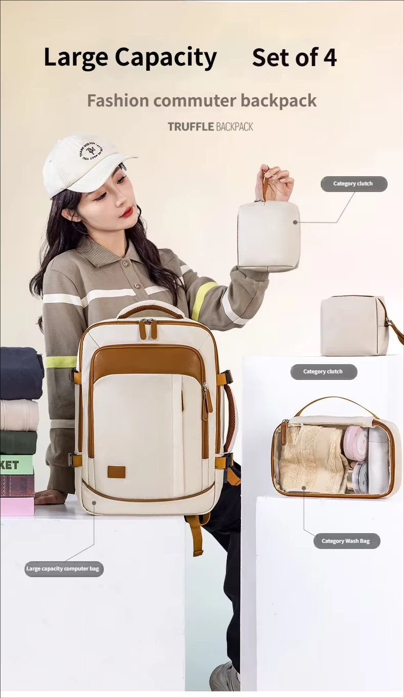 Water-Resistant Large Capacity Expandable Business Travel Nylon Laptop Backpack product detail