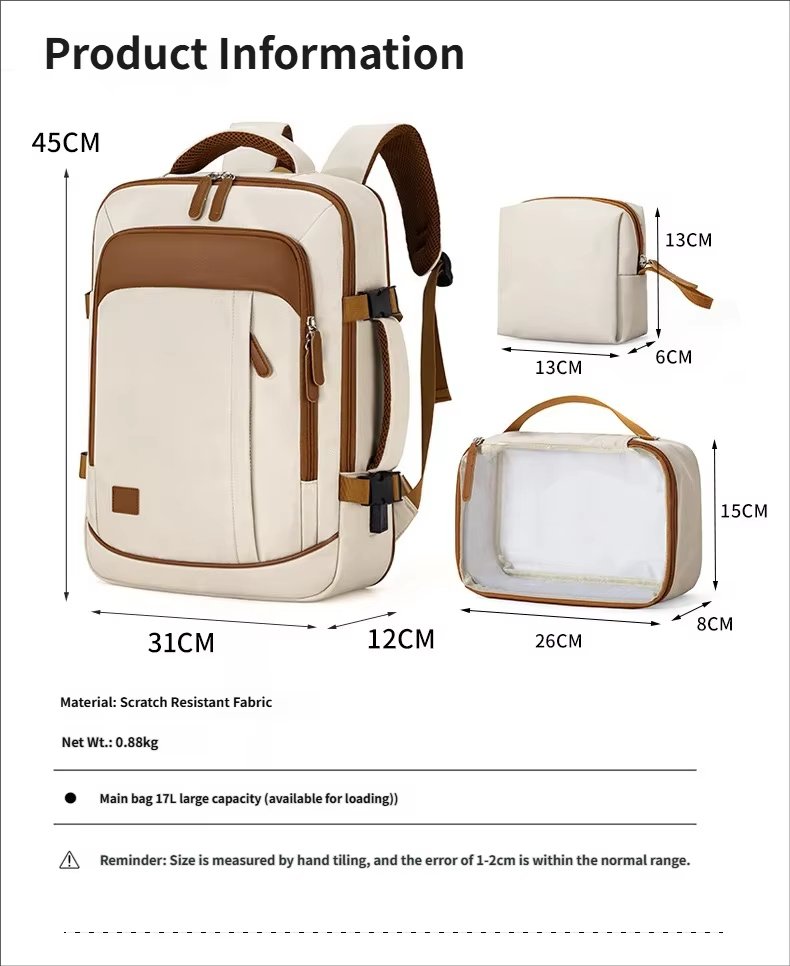 Water-Resistant Large Capacity Expandable Business Travel Nylon Laptop Backpack product detail