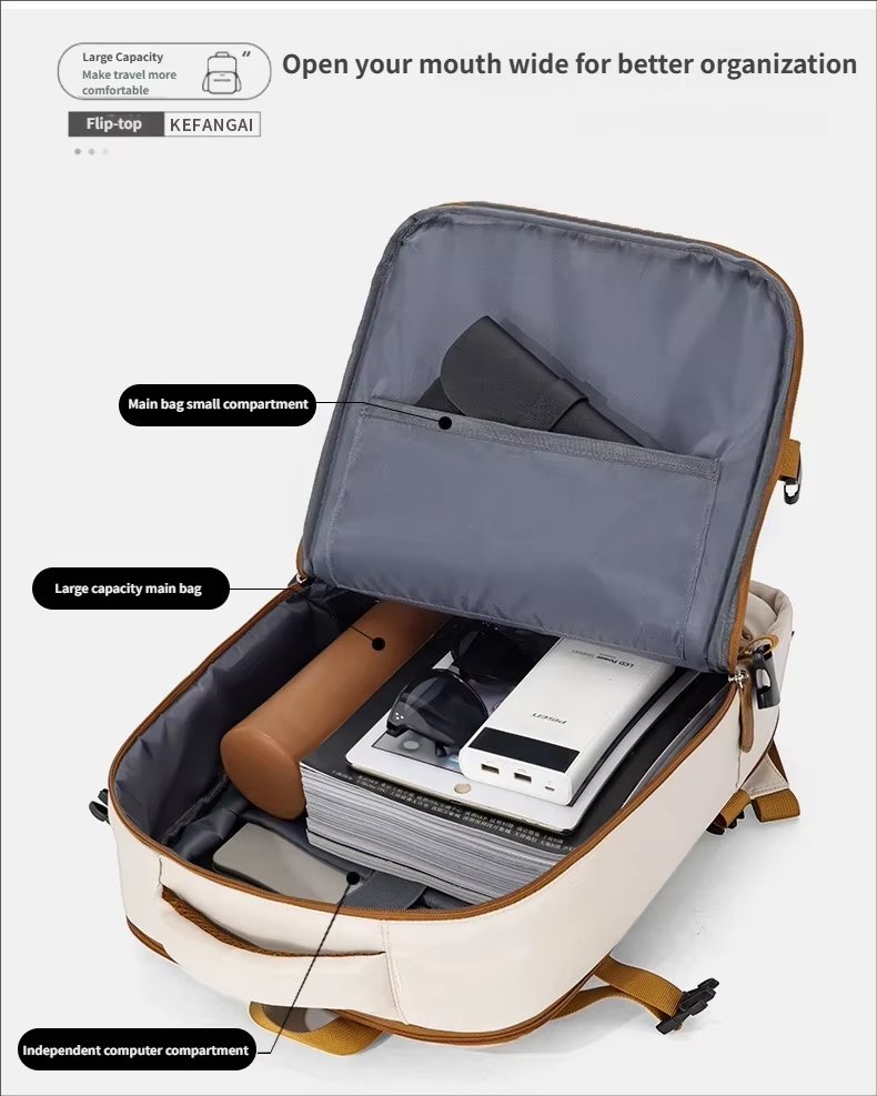 Water-Resistant Large Capacity Expandable Business Travel Nylon Laptop Backpack product detail