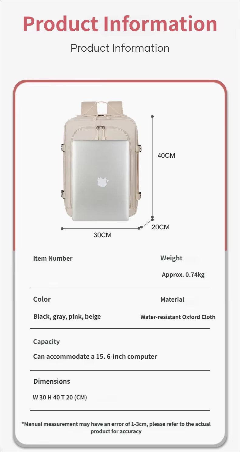 Water-Resistant Lightweight Business Travel Oxford Laptop Backpack product detail