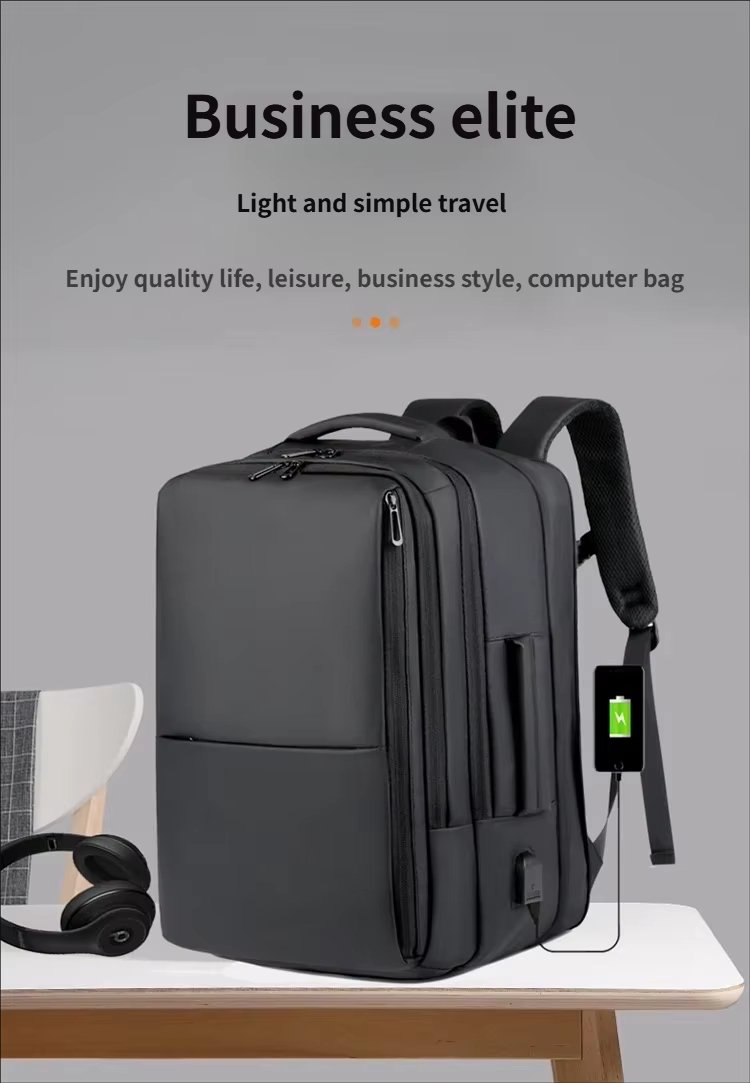 Water-Resistant Large Capacity USB Modern Business Oxford Laptop Backpack product detail
