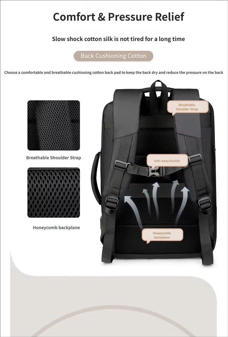 Water-Resistant Large Capacity USB Modern Business Oxford Laptop Backpack product detail