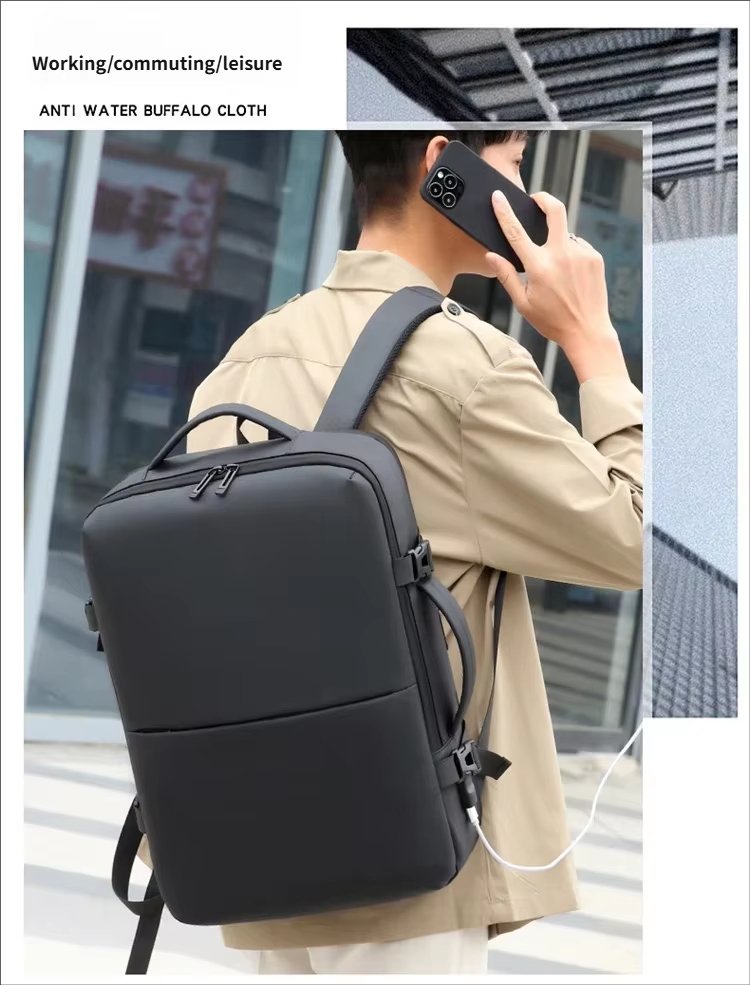 Water-Resistant Large Capacity Expandable Business Travel Oxford Laptop Backpack product detail
