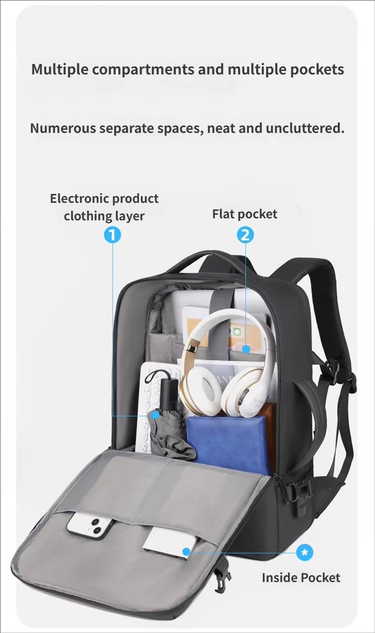 Water-Resistant Large Capacity Expandable Business Travel Oxford Laptop Backpack product detail