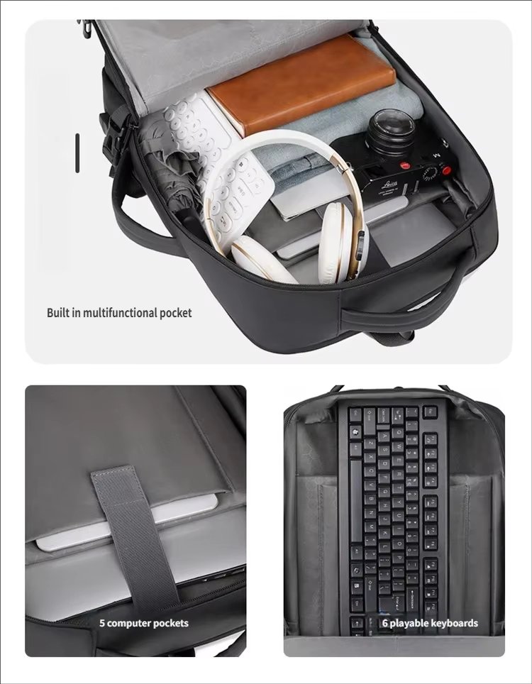 Water-Resistant Large Capacity Expandable Business Travel Oxford Laptop Backpack product detail