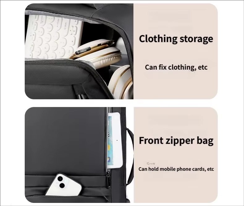 Anti-Theft Water-Resistant Large Capacity Expandable Business Leather Laptop Backpack product detail