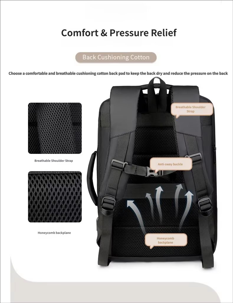 Anti-Theft Water-Resistant Large Capacity Expandable Business Leather Laptop Backpack product detail