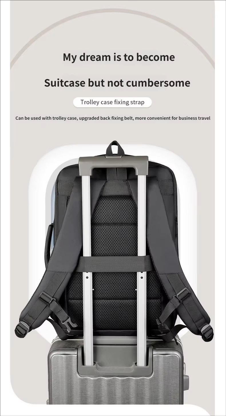 Anti-Theft Water-Resistant Large Capacity Expandable Business Leather Laptop Backpack product detail
