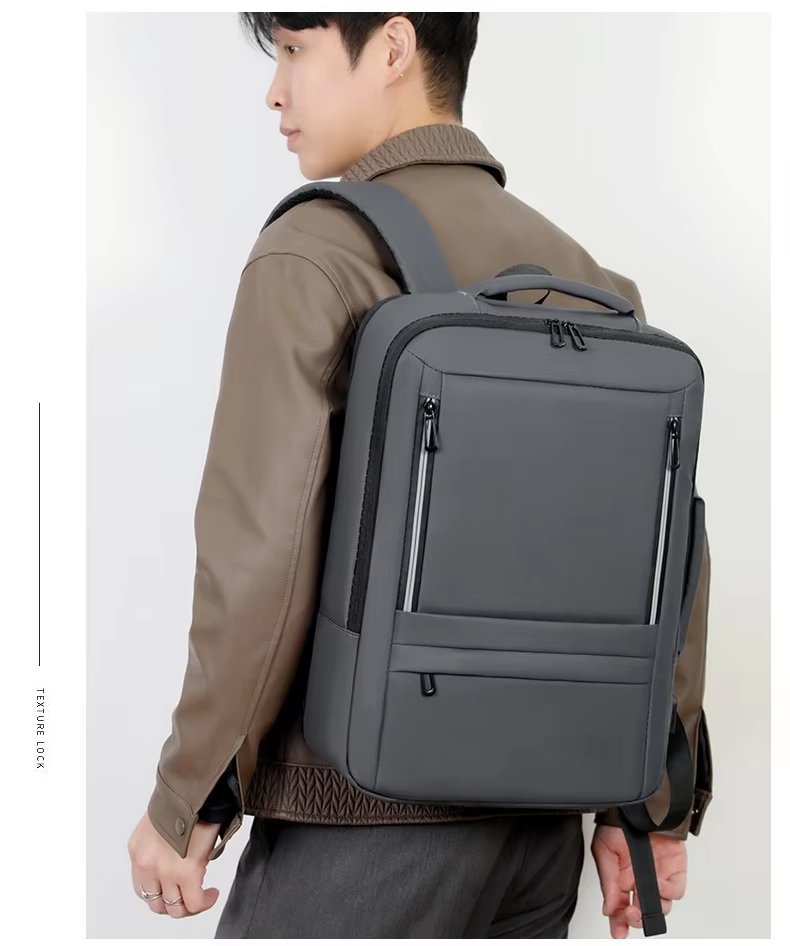 Anti-Theft Water-Resistant Large Capacity Expandable Business Leather Laptop Backpack product detail